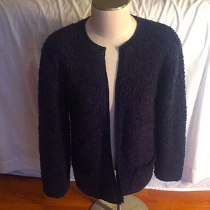 Shag carpet blue cardigan